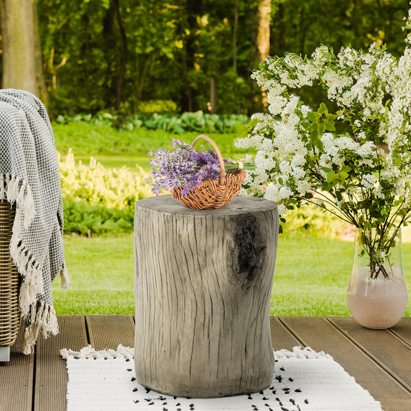 Loon Peak® Klamath 17'' Tall Concrete Tree Stump End Table & Reviews